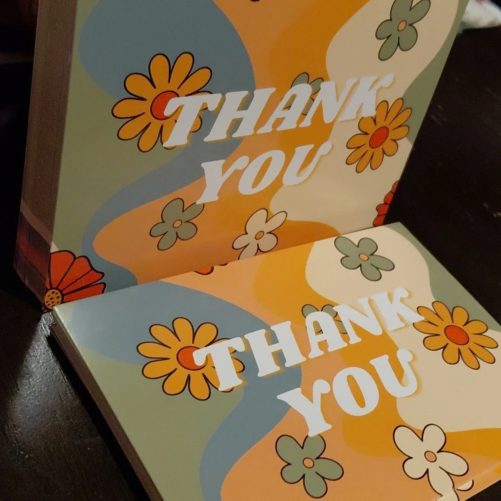 25ct. 4x6 Floral Thank You Cards - Bonus 3 Random Polymailers ✨️PRICE FIRM✨